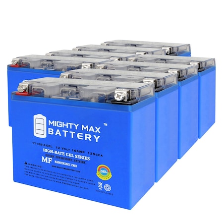 YT12B-4GEL 12V 10Ah GEL Replacement Battery Compatible With Aprilia, Bimota YT12B4 - 8PK
